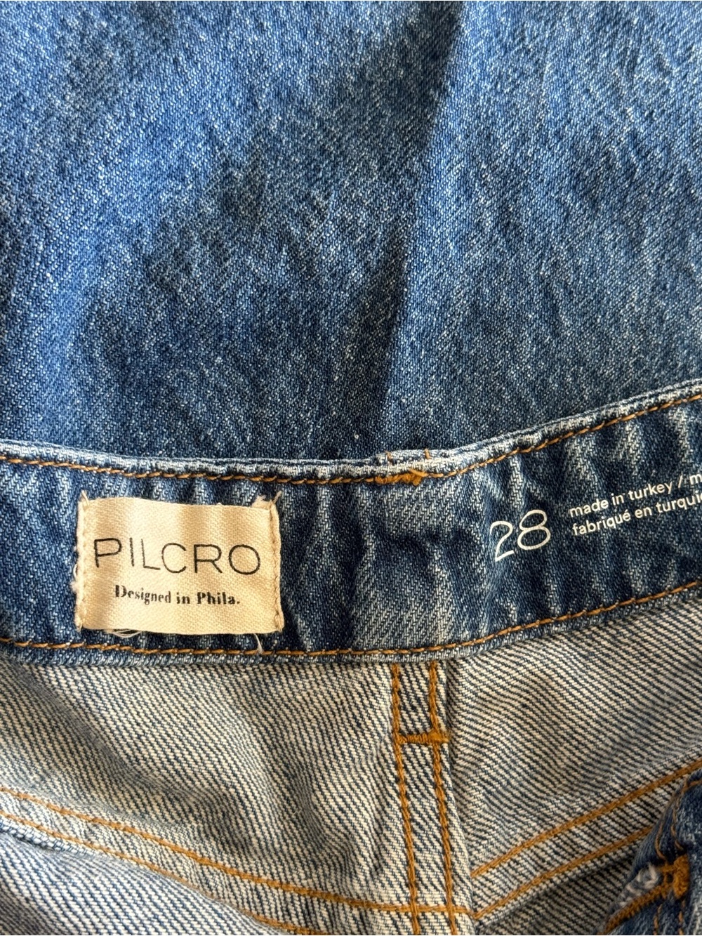 Pilcro Wide-Leg Mid-Rise Blue Denim Jeans - Picture 8 of 9